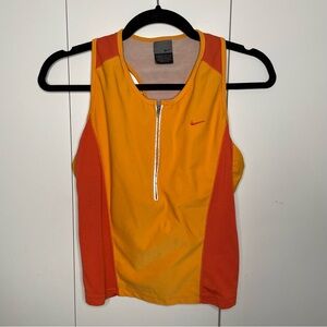 Vintage Nike Dri Fit  Women's sleeveless tank top builtin bra orange L racerback